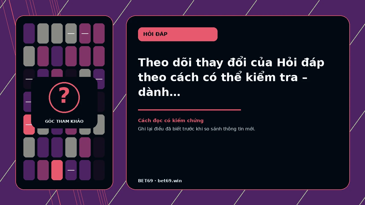 Theo dõi thay đổi của Hỏi đáp theo cách có thể kiểm tra – dành cho người đọc cần theo dõi thay đổi